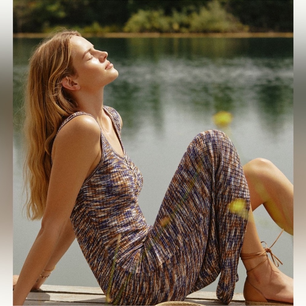 Anthropologie daily practice by anthropologie ribbed dress space dyed, size S